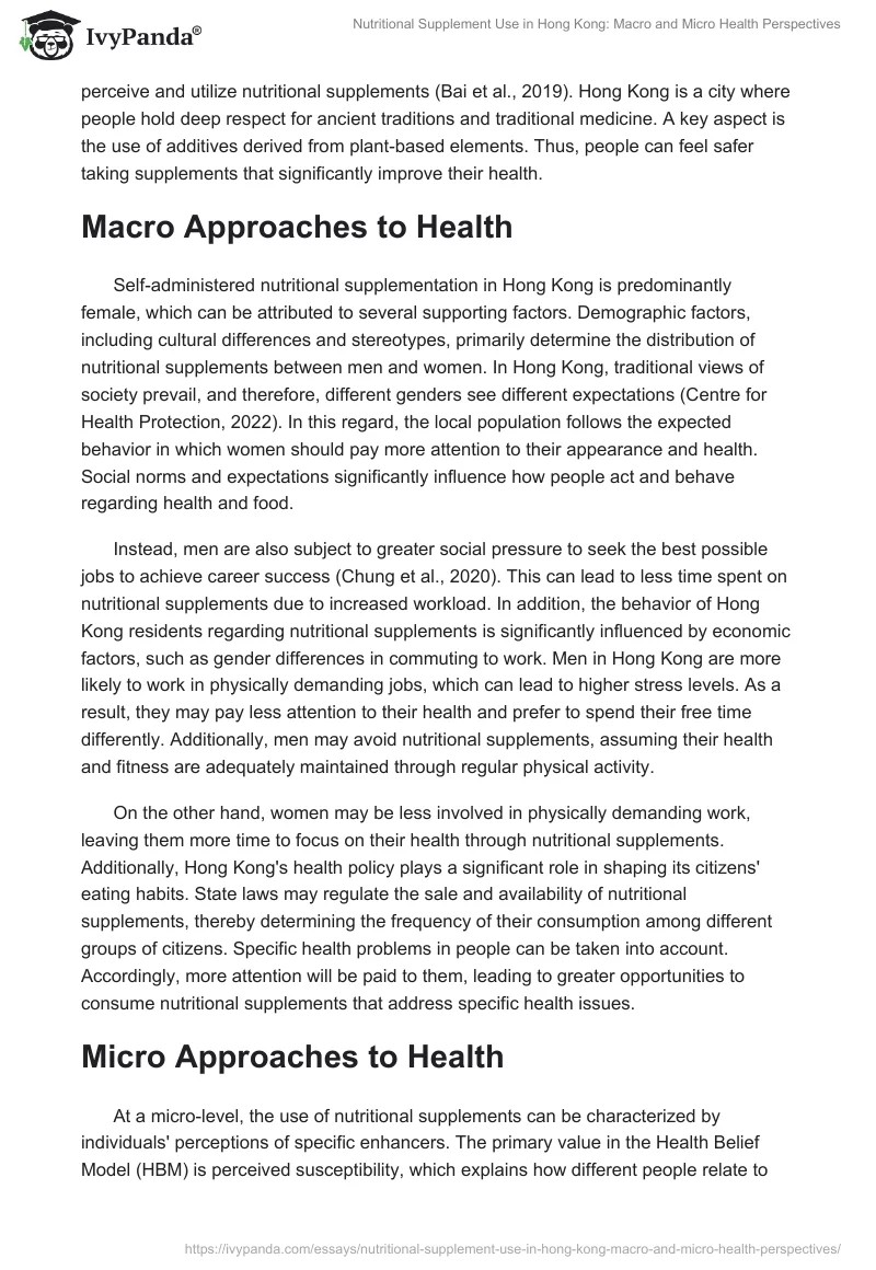 Nutritional Supplement Use in Hong Kong: Macro and Micro Health Perspectives. Page 2