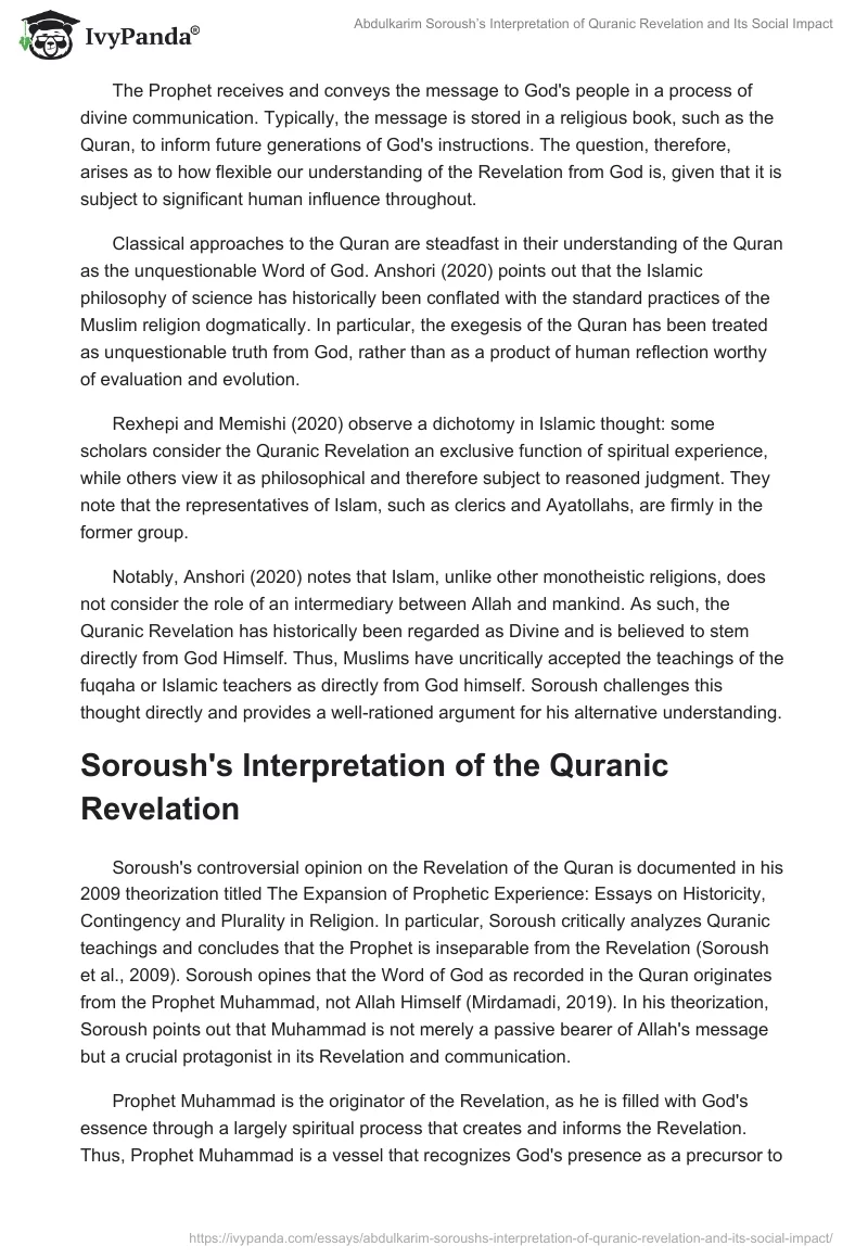 Abdulkarim Soroush’s Interpretation of Quranic Revelation and Its Social Impact. Page 2
