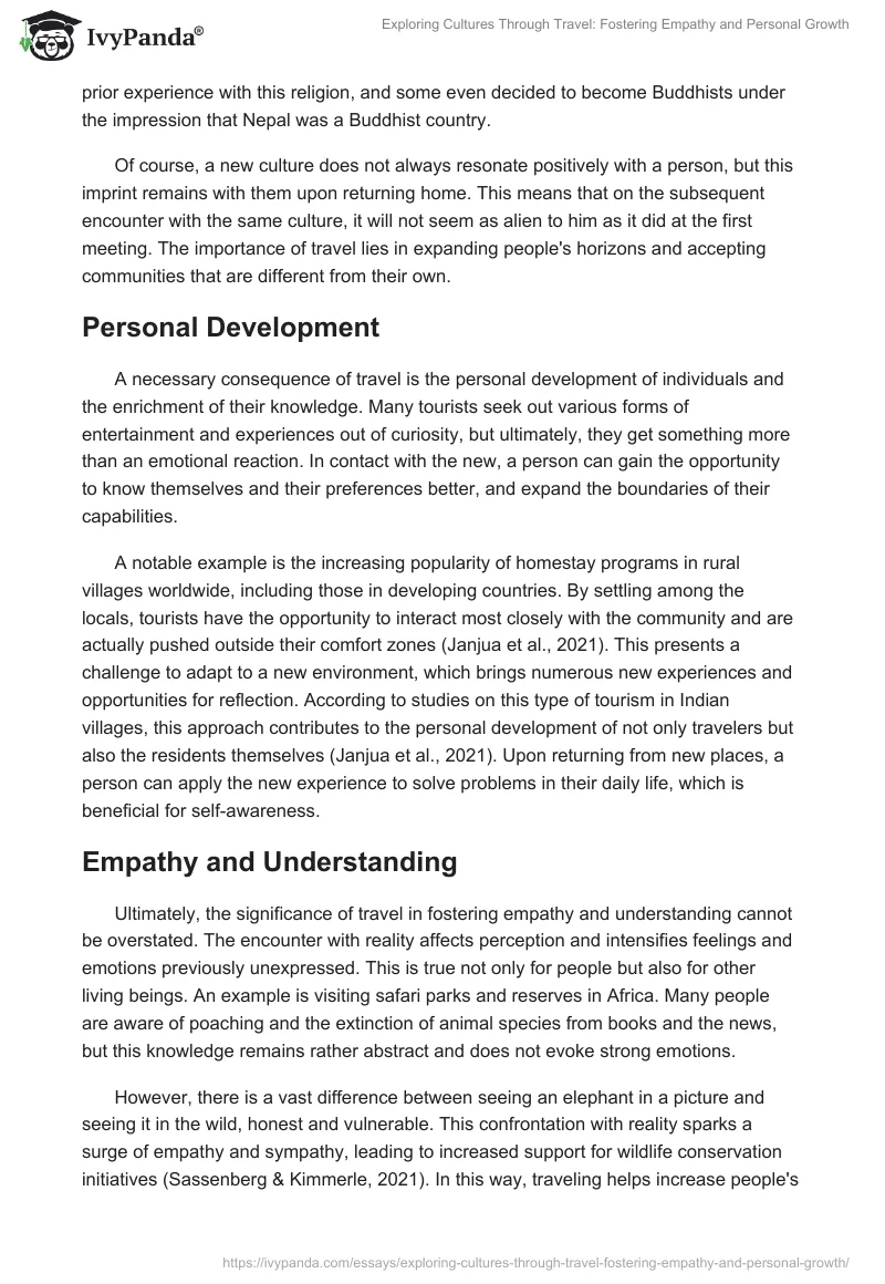 Exploring Cultures Through Travel: Fostering Empathy and Personal Growth. Page 2