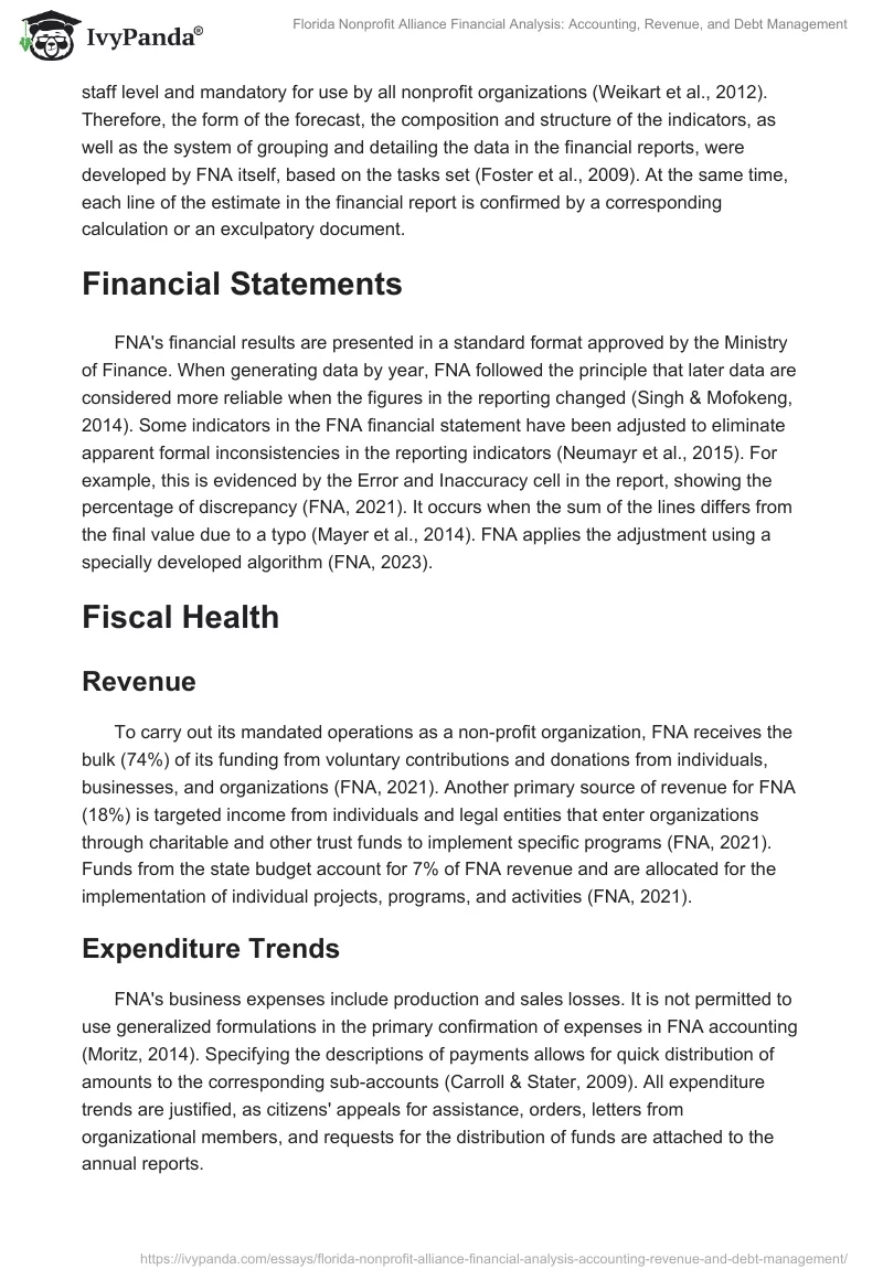 Florida Nonprofit Alliance Financial Analysis: Accounting, Revenue, and Debt Management. Page 2