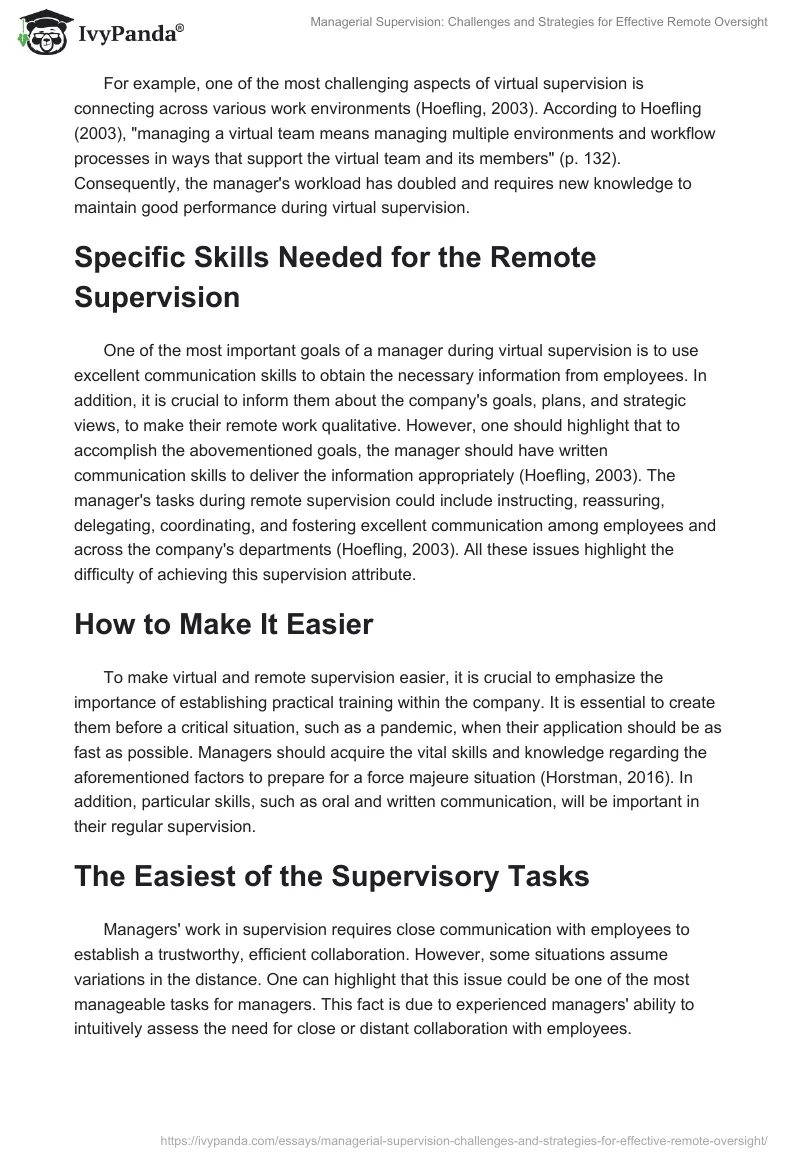 Managerial Supervision: Challenges and Strategies for Effective Remote Oversight. Page 2