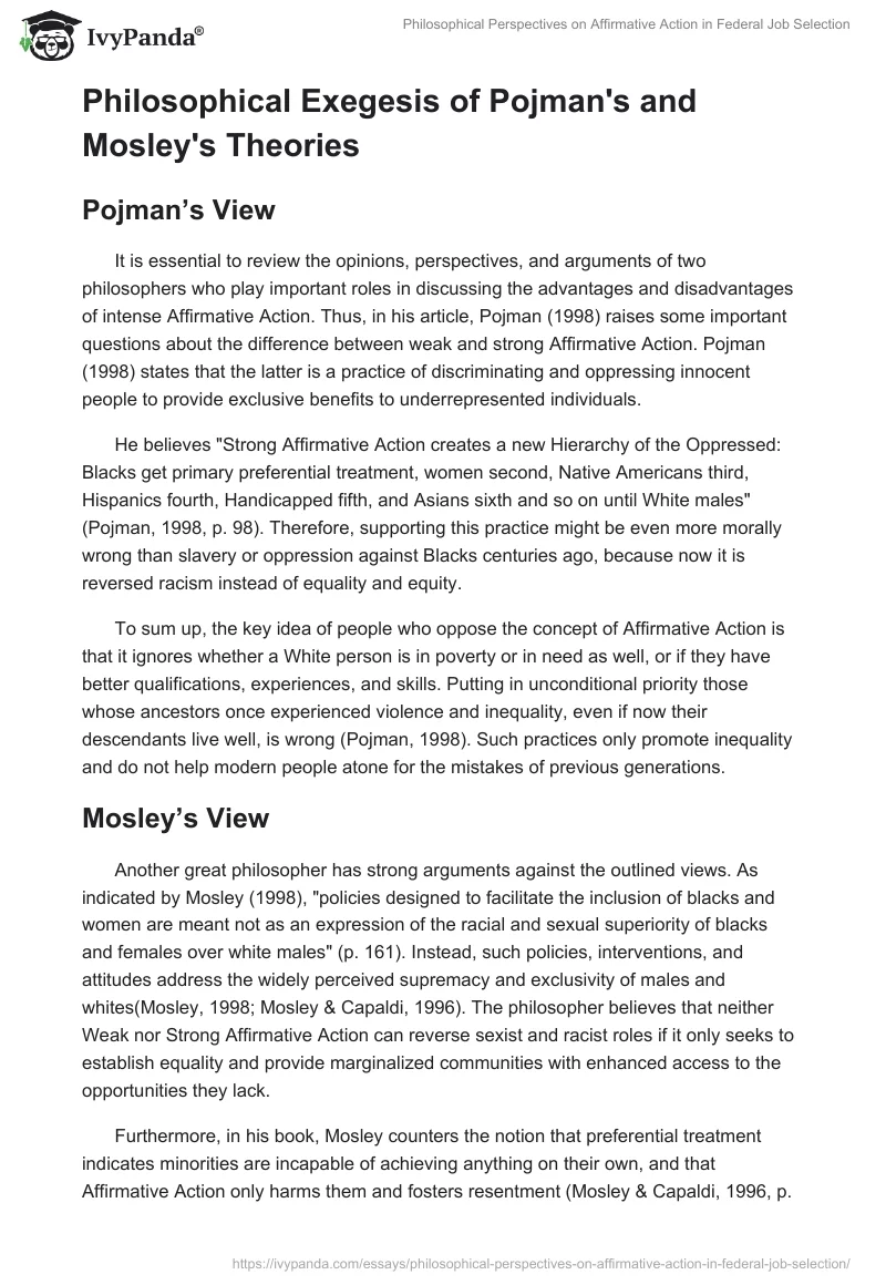 Philosophical Perspectives on Affirmative Action in Federal Job Selection. Page 2