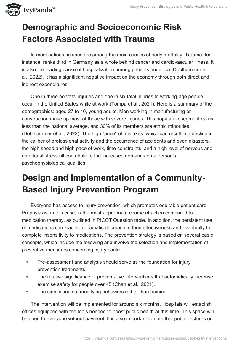 Injury Prevention Strategies and Public Health Interventions. Page 2