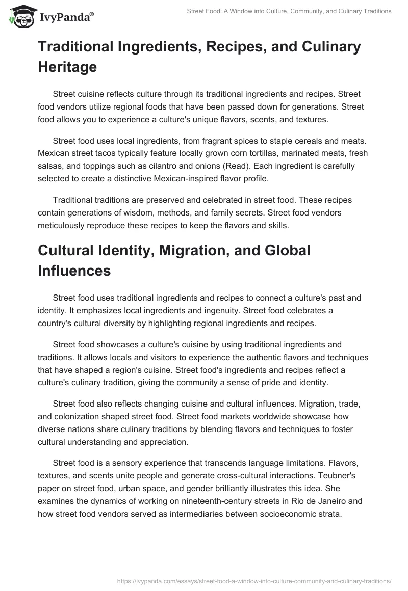 Street Food: A Window into Culture, Community, and Culinary Traditions. Page 2