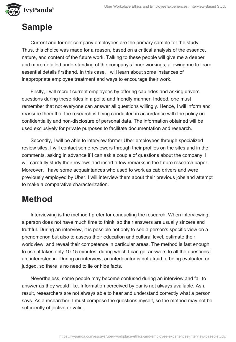 Uber Workplace Ethics and Employee Experiences: Interview-Based Study. Page 2