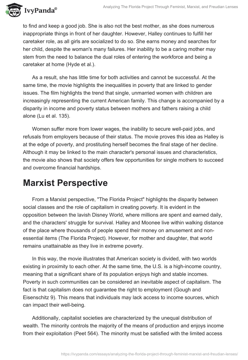 Analyzing "The Florida Project" Through Feminist, Marxist, and Freudian Lenses. Page 2