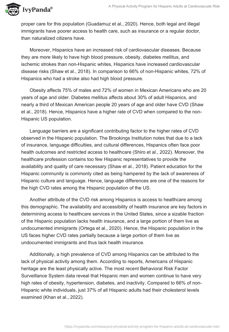 A Physical Activity Program for Hispanic Adults at Cardiovascular Risk. Page 2