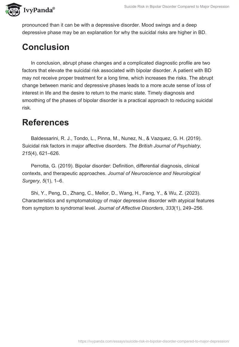 Suicide Risk in Bipolar Disorder Compared to Major Depression. Page 2