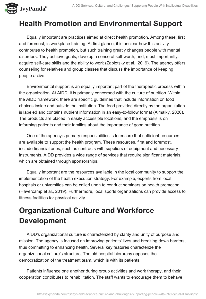 AIDD Services, Culture, and Challenges: Supporting People With Intellectual Disabilities. Page 2