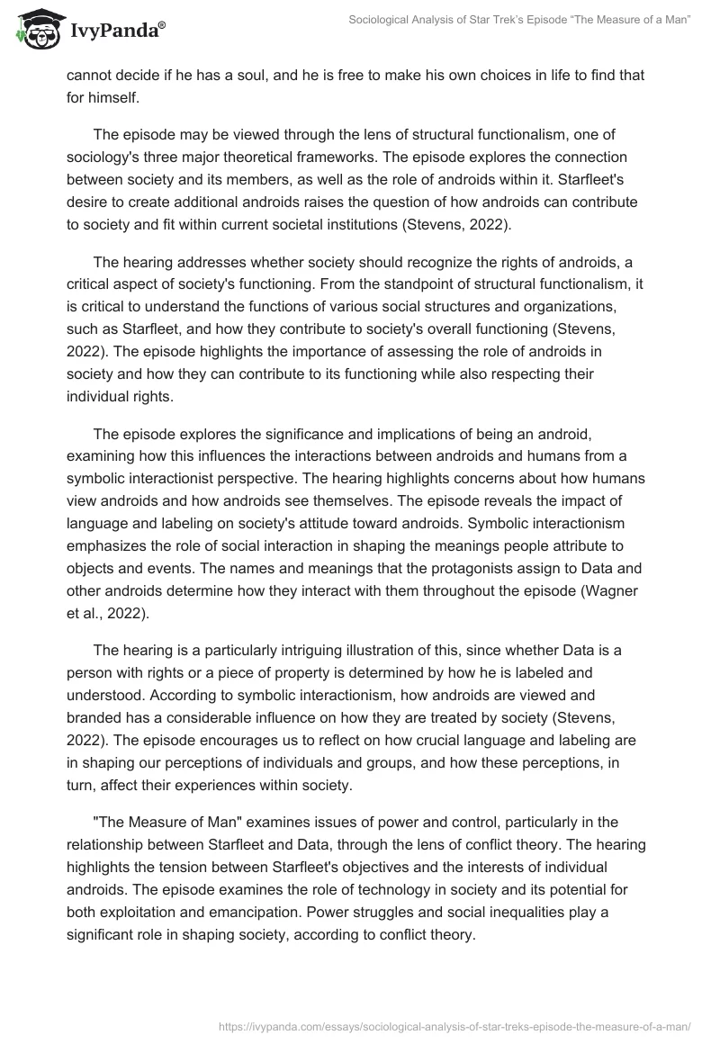 Sociological Analysis of Star Trek’s Episode “The Measure of a Man”. Page 2