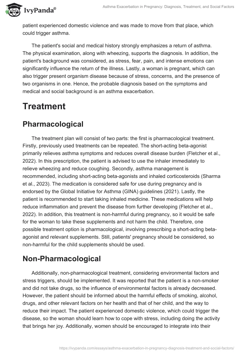 Asthma Exacerbation in Pregnancy: Diagnosis, Treatment, and Social Factors. Page 2