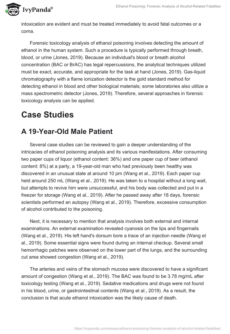 Ethanol Poisoning: Forensic Analysis of Alcohol-Related Fatalities. Page 2