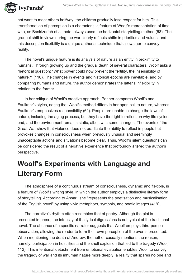 Virginia Woolf’s To the Lighthouse: Time, Nature, and Consciousness in Everyday Realism. Page 2