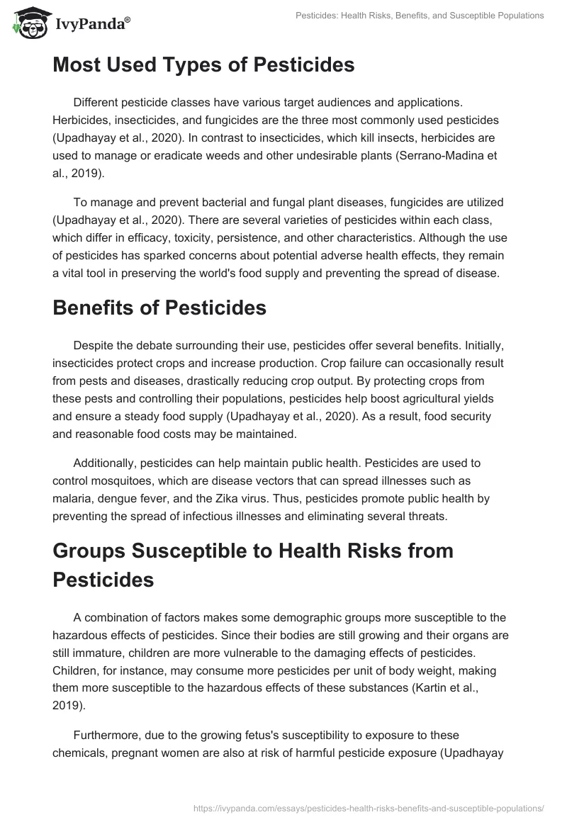 Pesticides: Health Risks, Benefits, and Susceptible Populations. Page 2