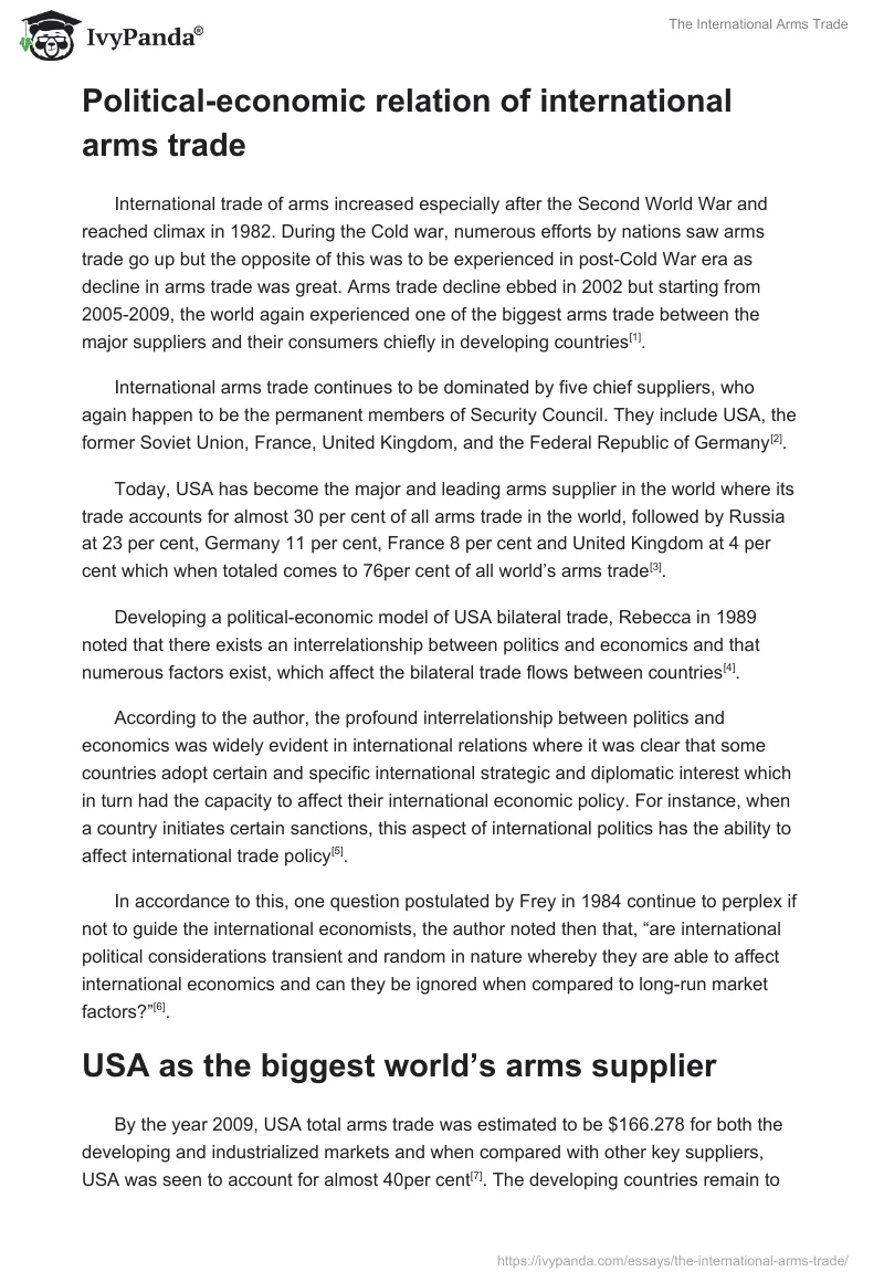 The International Arms Trade. Page 2
