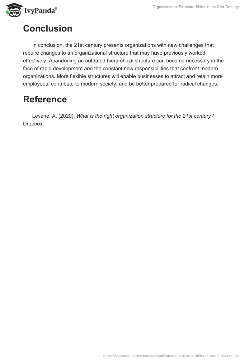 Organizational Structure Shifts in the 21st Century. Page 2