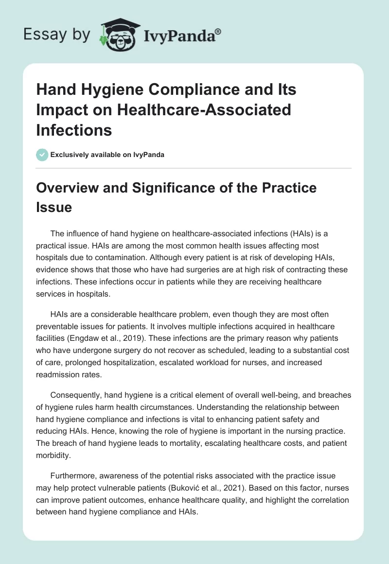 Hand Hygiene Compliance and Its Impact on Healthcare-Associated Infections. Page 1