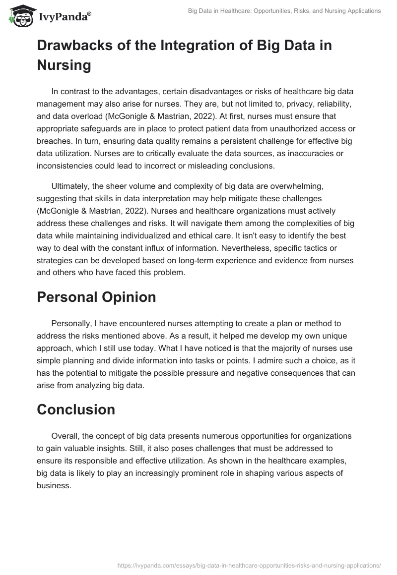 Big Data in Healthcare: Opportunities, Risks, and Nursing Applications. Page 2