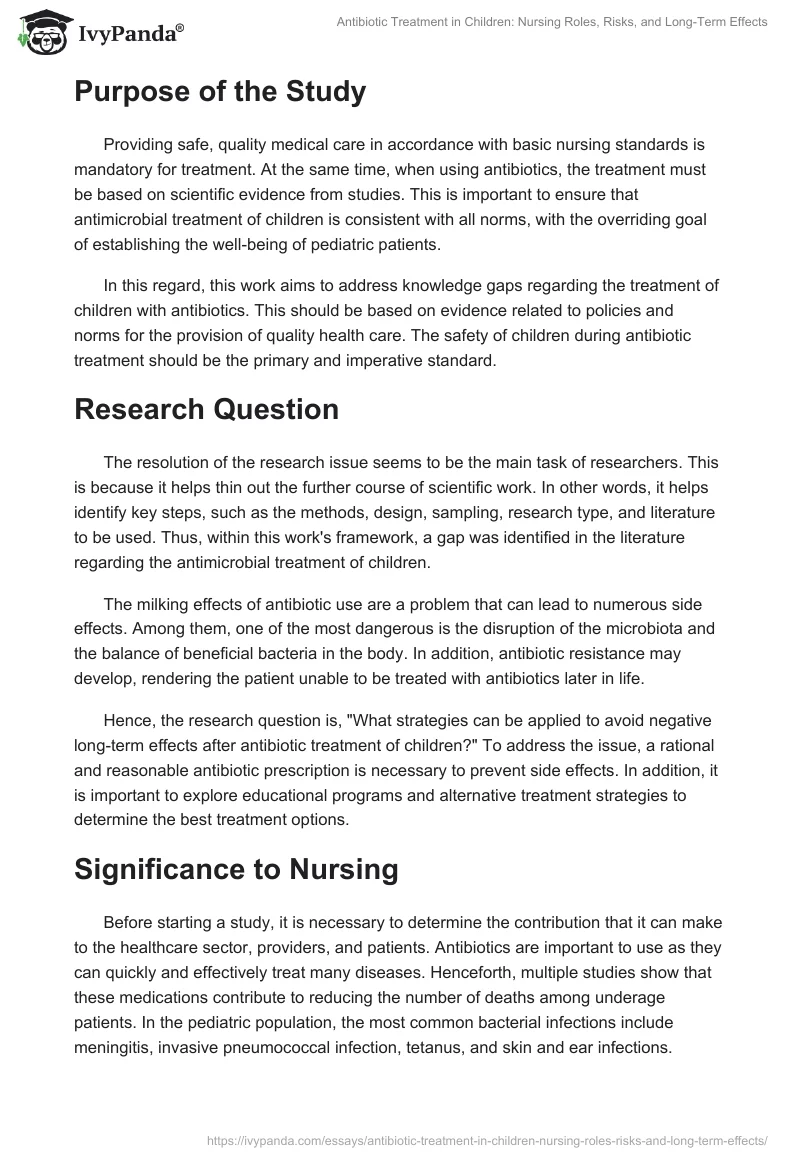 Antibiotic Treatment in Children: Nursing Roles, Risks, and Long-Term Effects. Page 2