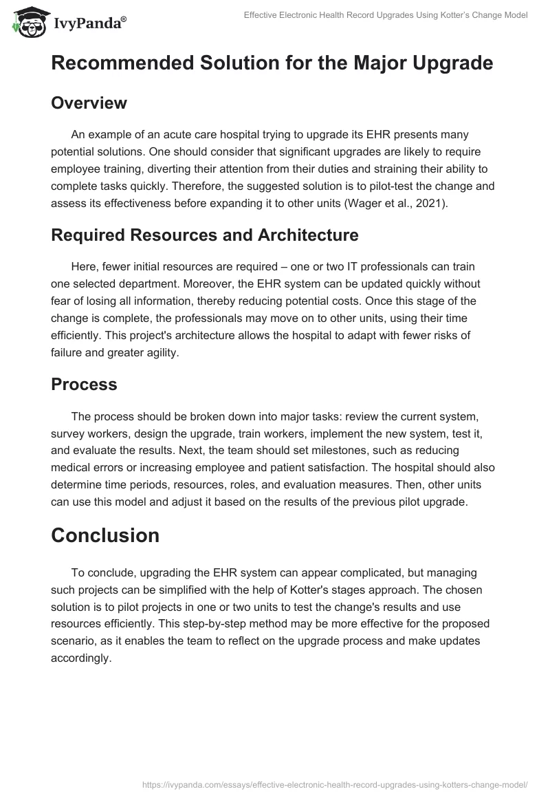 Effective Electronic Health Record Upgrades Using Kotter’s Change Model. Page 2