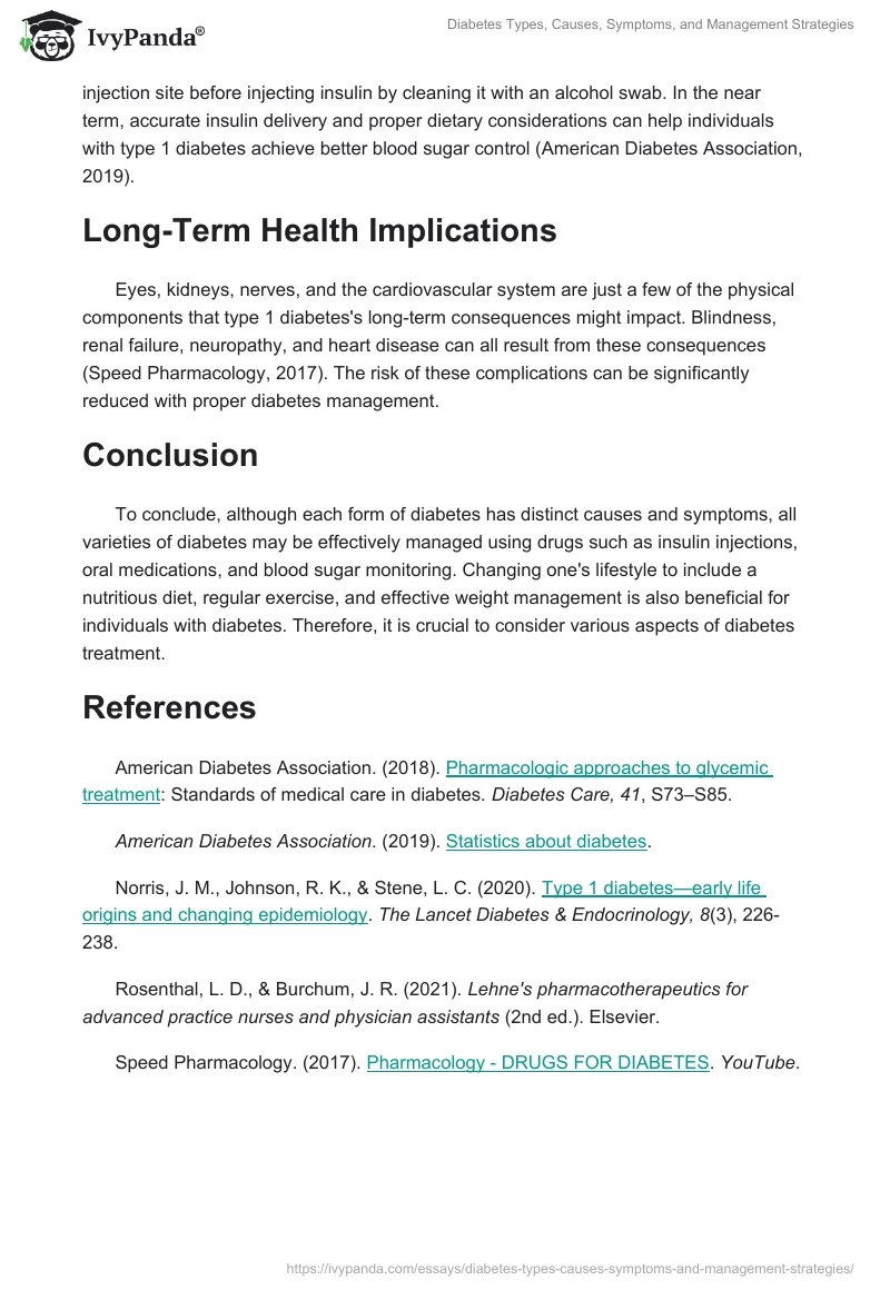 Diabetes Types, Causes, Symptoms, and Management Strategies. Page 2