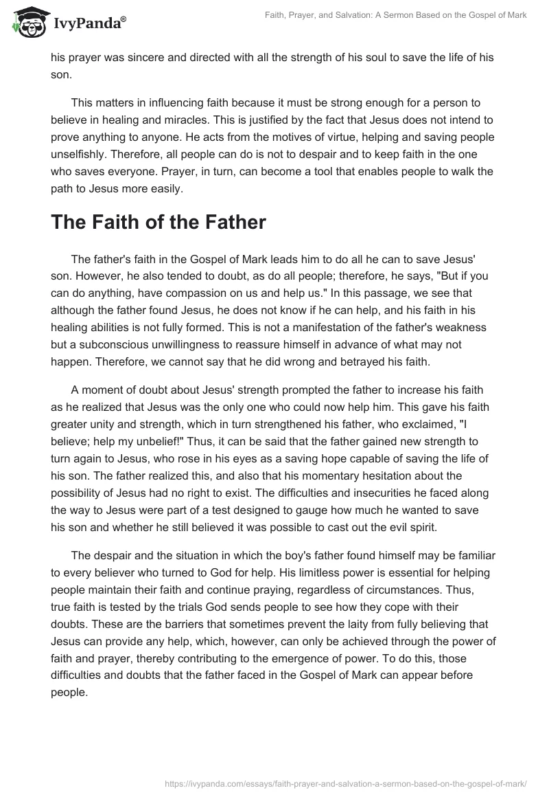 Faith, Prayer, and Salvation: A Sermon Based on the Gospel of Mark. Page 2
