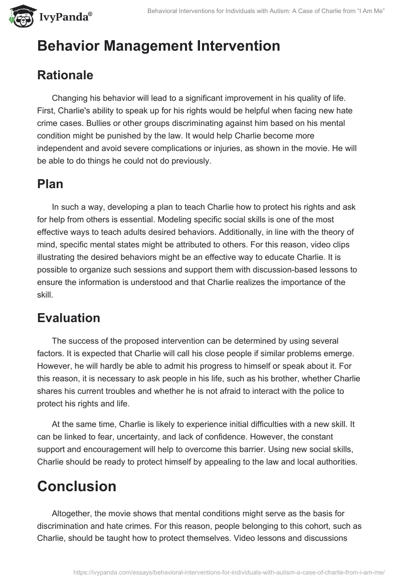Behavioral Interventions for Individuals with Autism: A Case of Charlie from “I Am Me”. Page 2