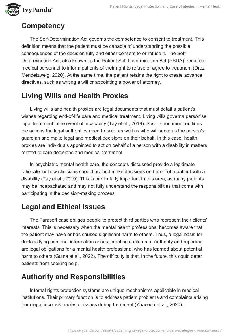Patient Rights, Legal Protection, and Care Strategies in Mental Health. Page 2