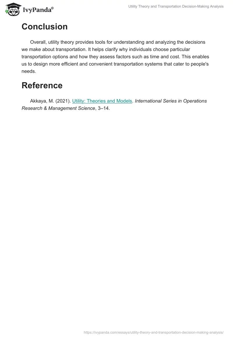 Utility Theory and Transportation Decision-Making Analysis. Page 2