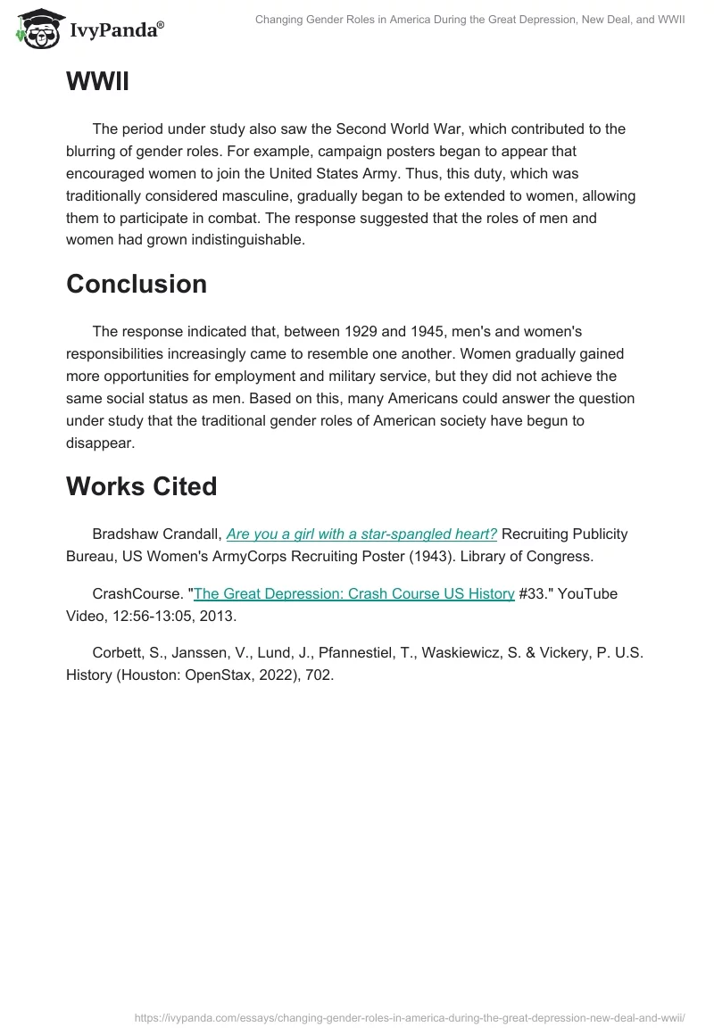 Changing Gender Roles in America During the Great Depression, New Deal, and WWII. Page 2