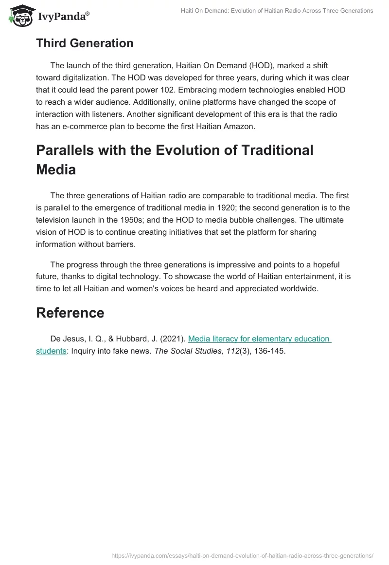 Haiti On Demand: Evolution of Haitian Radio Across Three Generations. Page 2