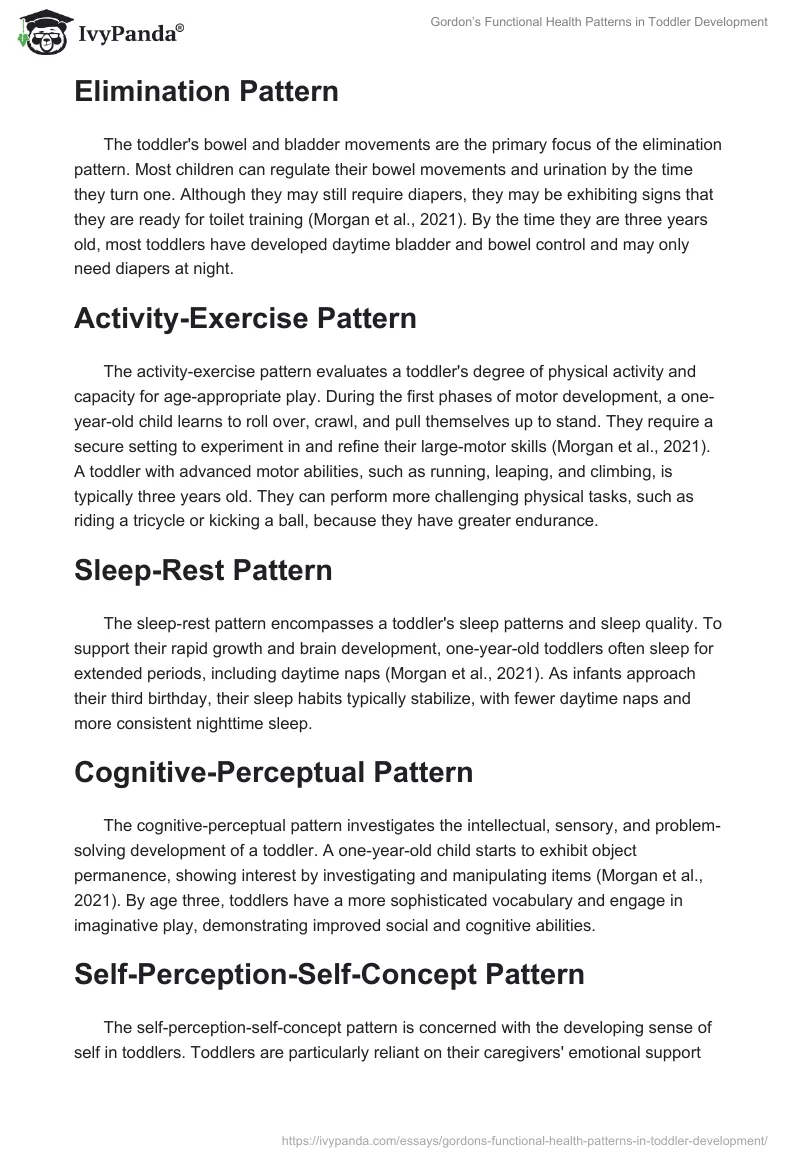 Gordon’s Functional Health Patterns in Toddler Development. Page 2