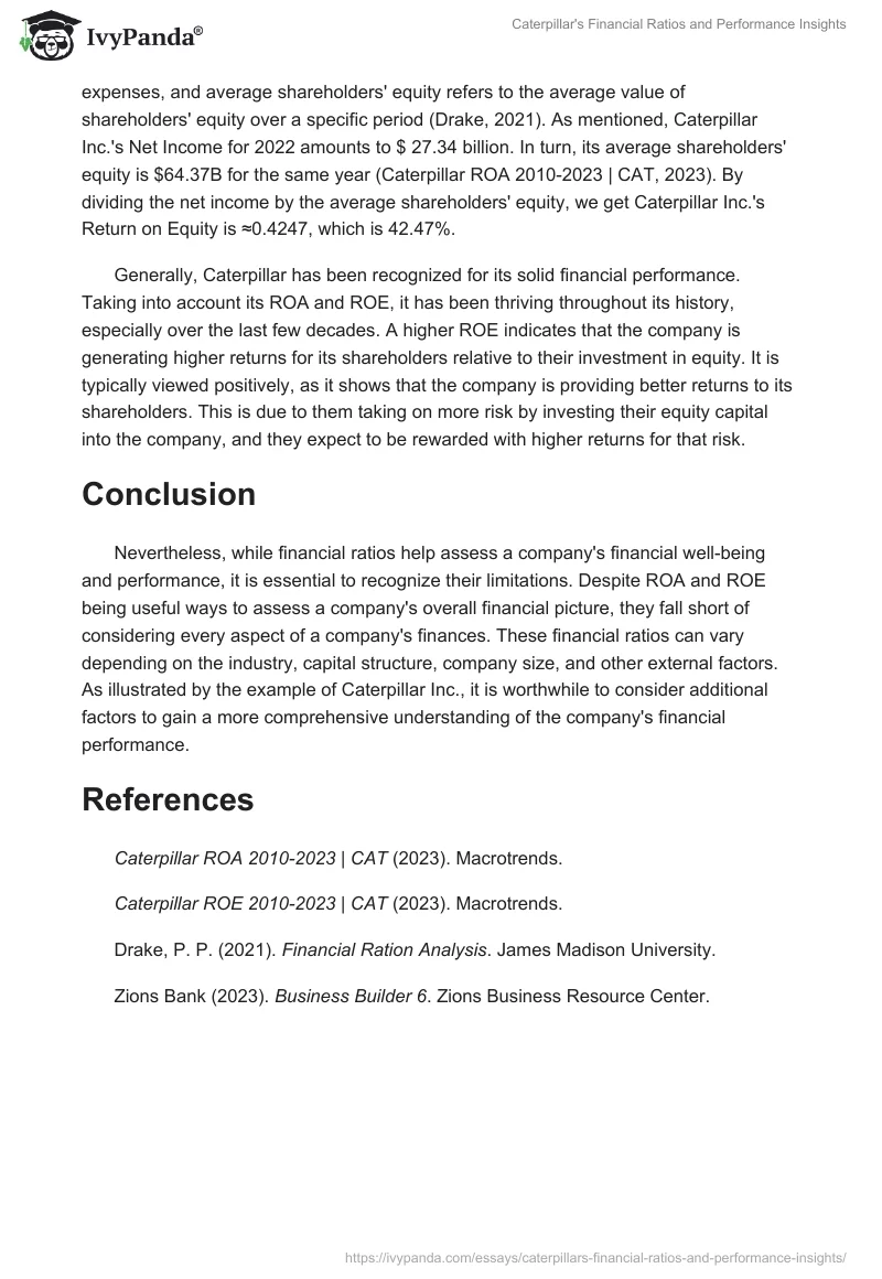 Caterpillar's Financial Ratios and Performance Insights. Page 2