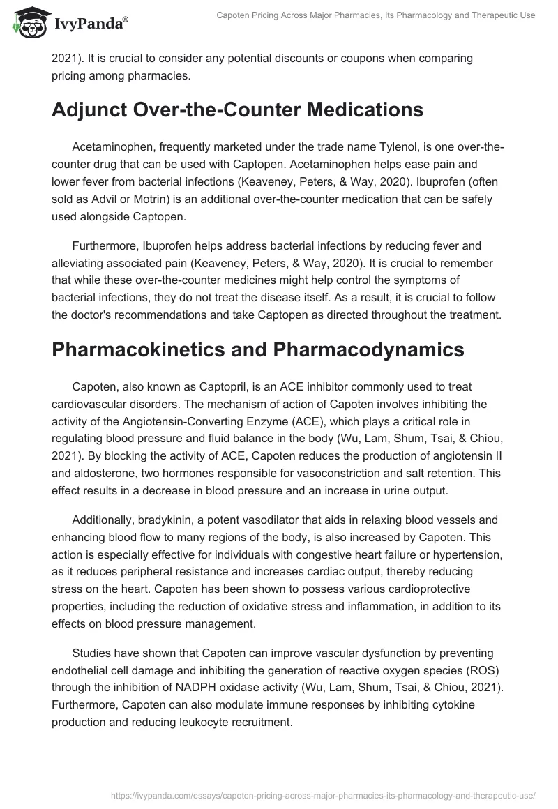 Capoten Pricing Across Major Pharmacies, Its Pharmacology and Therapeutic Use. Page 2