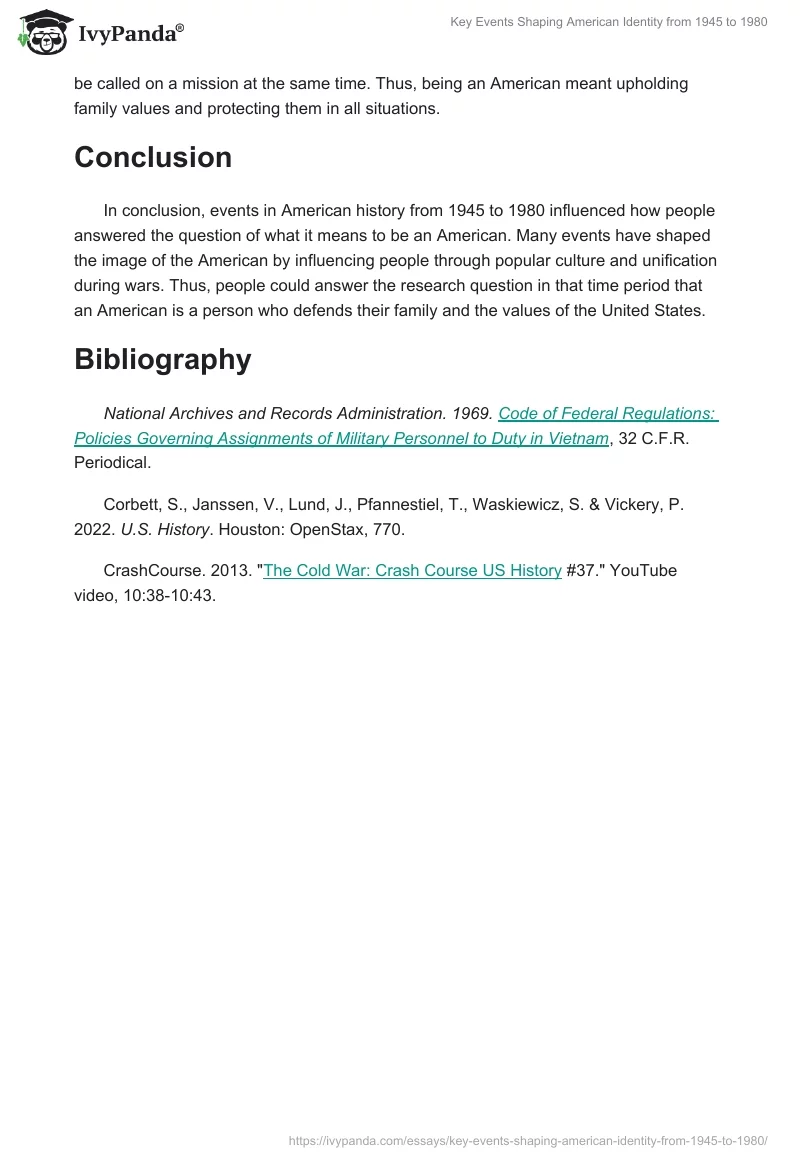 Key Events Shaping American Identity from 1945 to 1980. Page 2