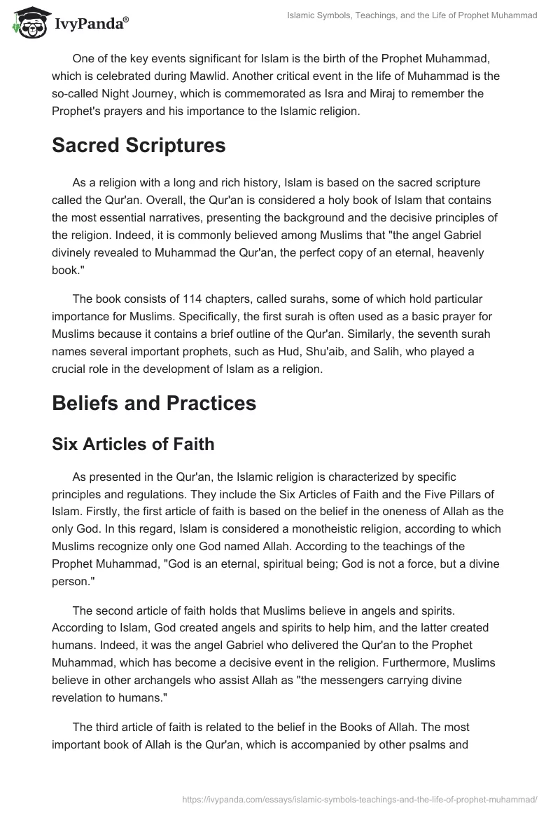 Islamic Symbols, Teachings, and the Life of Prophet Muhammad. Page 2