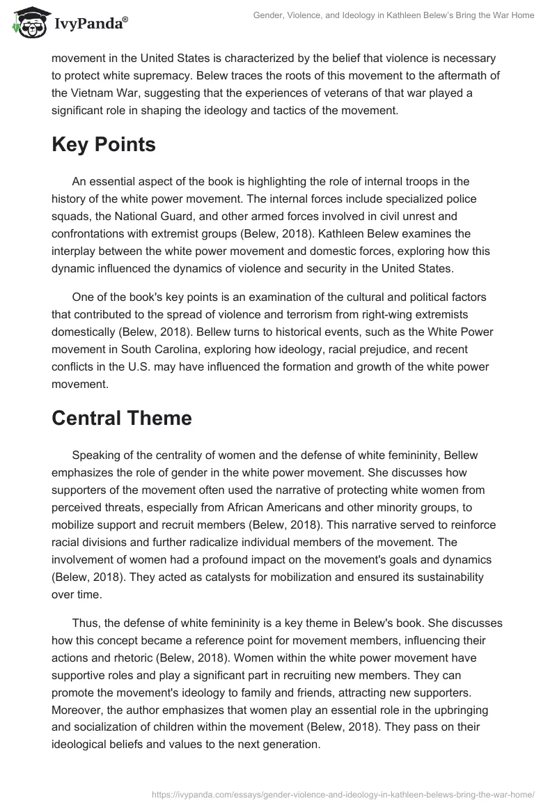 Gender, Violence, and Ideology in Kathleen Belew’s Bring the War Home. Page 2