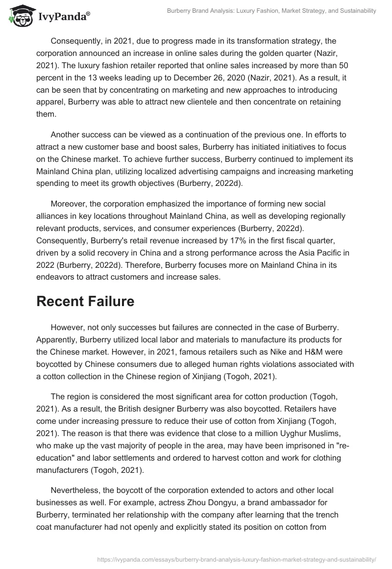 Burberry Brand Analysis: Luxury Fashion, Market Strategy, and Sustainability. Page 2