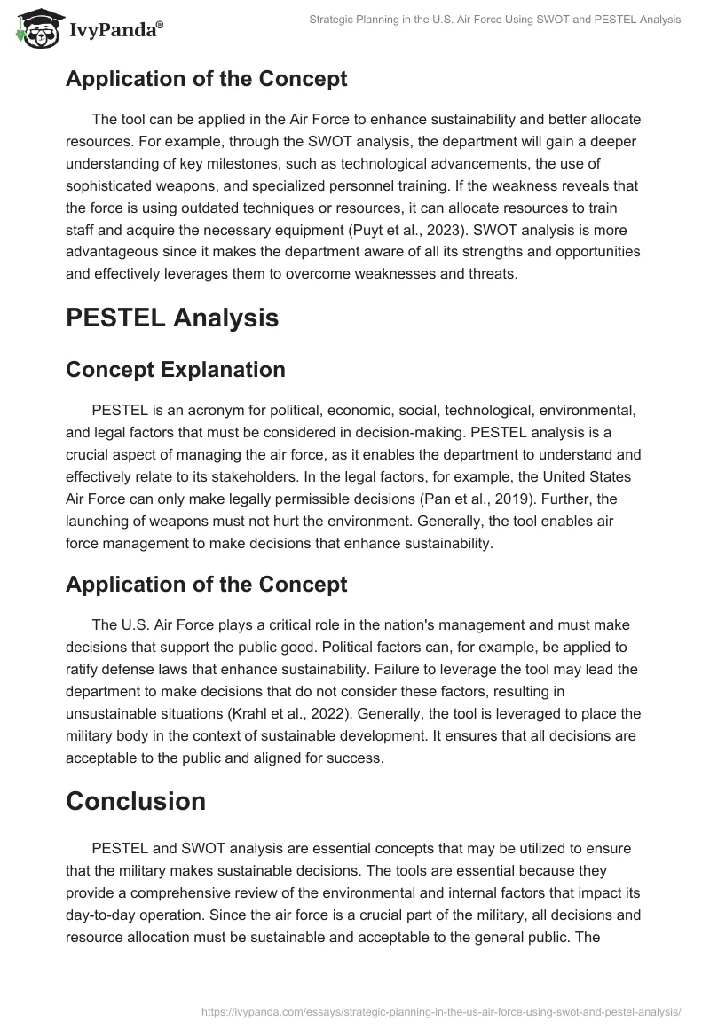 Strategic Planning in the U.S. Air Force Using SWOT and PESTEL Analysis. Page 2