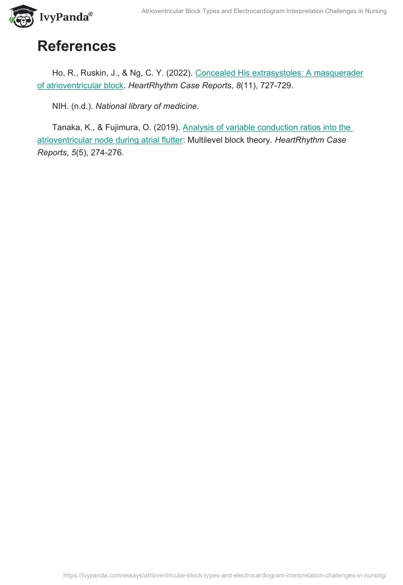 Atrioventricular Block Types and Electrocardiogram Interpretation Challenges in Nursing. Page 2