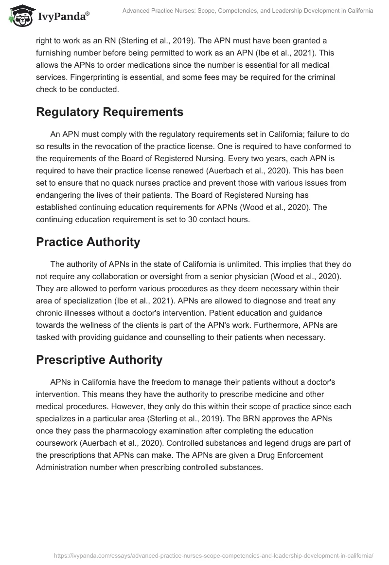 Advanced Practice Nurses: Scope, Competencies, and Leadership Development in California. Page 2