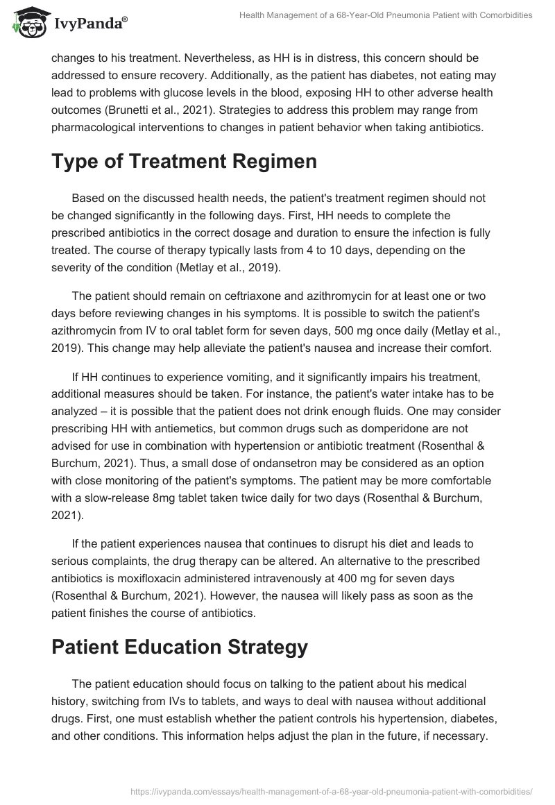 Health Management of a 68-Year-Old Pneumonia Patient with Comorbidities. Page 2