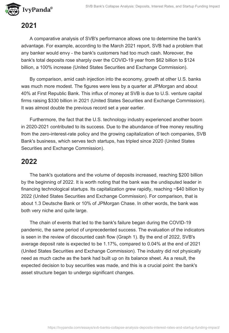 SVB Bank's Collapse Analysis: Deposits, Interest Rates, and Startup Funding Impact. Page 2