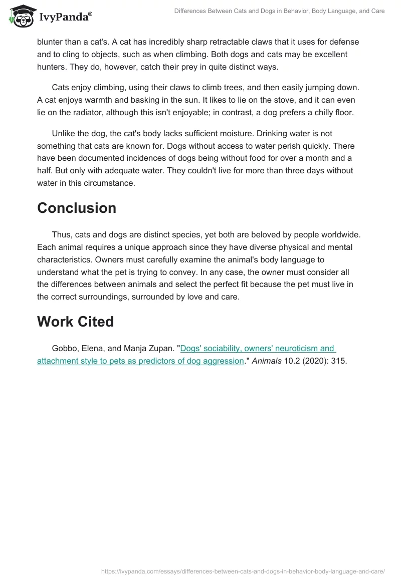 Differences Between Cats and Dogs in Behavior, Body Language, and Care. Page 2