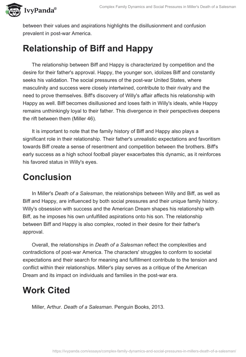 Complex Family Dynamics and Social Pressures in Miller's Death of a Salesman. Page 2
