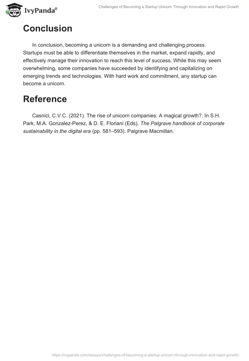 Challenges of Becoming a Startup Unicorn Through Innovation and Rapid Growth. Page 2
