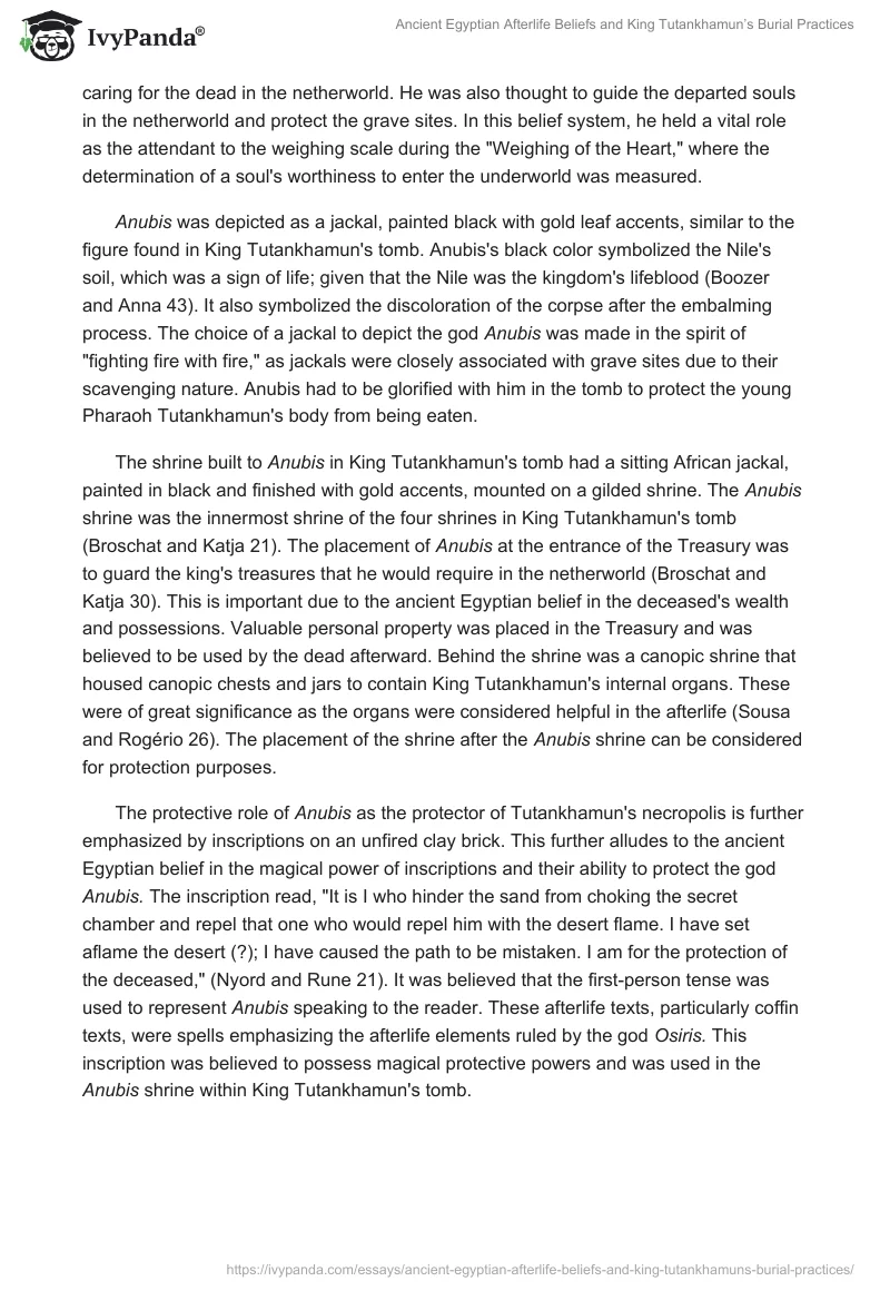 Ancient Egyptian Afterlife Beliefs and King Tutankhamun’s Burial Practices. Page 2