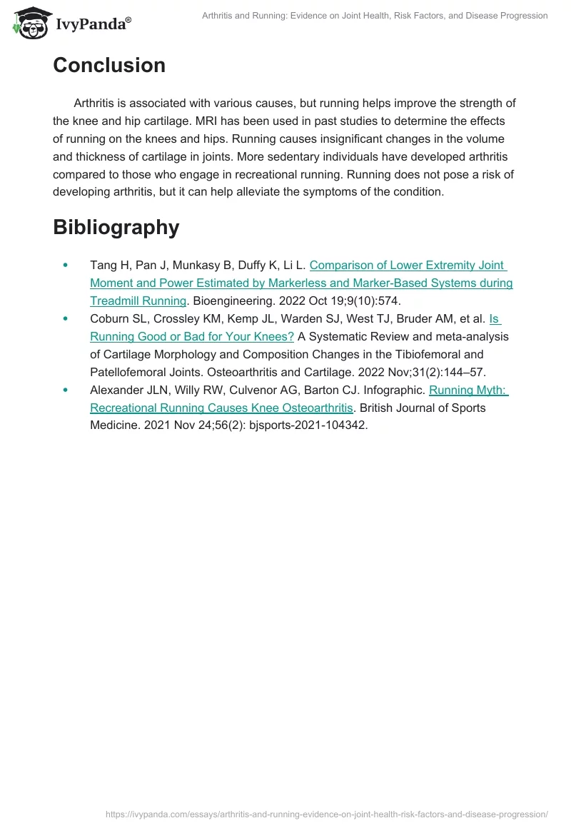 Arthritis and Running: Evidence on Joint Health, Risk Factors, and Disease Progression. Page 2