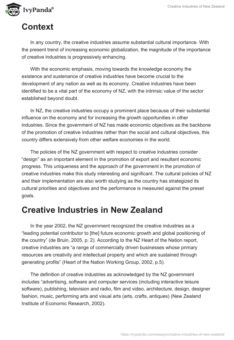 Creative Industries of New Zealand. Page 2