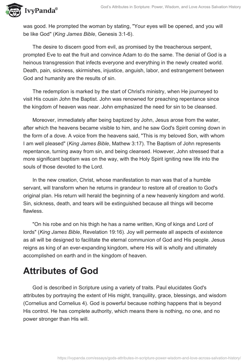 God’s Attributes in Scripture: Power, Wisdom, and Love Across Salvation History. Page 2